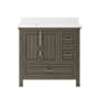CRAFT + MAIN Brantley 36" Free Standing Single Basin Vanity Set with Cabinet and Quartz Vanity Top Distressed Grey