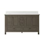 CRAFT + MAIN Brantley 60" Free Standing Double Basin Vanity Set with Cabinet and Quartz Vanity Top Distressed Grey