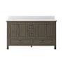 CRAFT + MAIN Brantley 60" Free Standing Double Basin Vanity Set with Cabinet and Quartz Vanity Top Distressed Grey