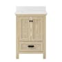 CRAFT + MAIN Brantley 24" Free Standing Single Basin Vanity Set with Cabinet and Quartz Vanity Top Winter Oak
