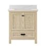 CRAFT + MAIN Brantley 30" Free Standing Single Basin Vanity Set with Cabinet and Quartz Vanity Top Winter Oak
