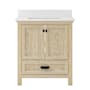 CRAFT + MAIN Brantley 30" Free Standing Single Basin Vanity Set with Cabinet and Quartz Vanity Top Winter Oak
