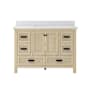 CRAFT + MAIN Brantley 48" Free Standing Single Basin Vanity Set with Cabinet and Quartz Vanity Top Winter Oak