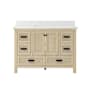 CRAFT + MAIN Brantley 48" Free Standing Single Basin Vanity Set with Cabinet and Quartz Vanity Top Winter Oak
