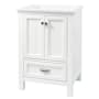 CRAFT + MAIN Brantley 24" Single Free Standing Wood Vanity Cabinet Only - Less Vanity Top White
