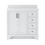 CRAFT + MAIN Lanagan 36" Free Standing Single Basin Vanity Set with Cabinet and Carrara Vita Quartz Vanity Top White