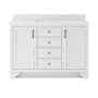 CRAFT + MAIN Lanagan 48" Free Standing Single Basin Vanity Set with Cabinet and Calacatta Bianco Quartz Vanity Top White