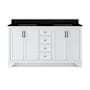 CRAFT + MAIN Lanagan 60" Free Standing Double Basin Vanity Set with Cabinet and Black Galaxy Quartz Vanity Top White