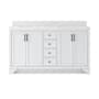 CRAFT + MAIN Lanagan 61" Free Standing Double Basin Vanity Set with Cabinet and Calacatta Bianco Quartz Vanity Top White