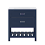 CRAFT + MAIN Lawson 30" Free Standing Single Basin Vanity Set with Cabinet and Fireclay Vanity Top Aegean Blue