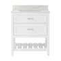 CRAFT + MAIN Lawson 32" Free Standing Single Basin Vanity Set with Cabinet and Calacatta Bianco Quartz Vanity Top White