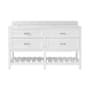 CRAFT + MAIN Lawson 60" Free Standing Double Basin Vanity Set with Cabinet and Carrara Vita Quartz Vanity Top White