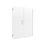 CRAFT + MAIN Marina 74" High x 60" Wide Hinged Frameless Shower Door with Clear Glass Brushed Nickel