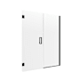 CRAFT + MAIN Marina 74" High x 60" Wide Hinged Frameless Shower Door with Clear Glass Matte Black
