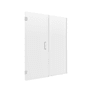 CRAFT + MAIN Marina 74" High x 60" Wide Hinged Frameless Shower Door with Clear Glass Silver