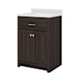 CRAFT + MAIN Reese 24" Free Standing Single Basin Vanity Set with Cabinet and Cultured Marble Vanity Top Mocha