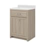 CRAFT + MAIN Reese 24" Free Standing Single Basin Vanity Set with Cabinet and Cultured Marble Vanity Top Light Oak