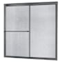 CRAFT + MAIN Tides 58" High x 60" Wide Sliding Framed Shower Door with Pattern Glass Brushed Nickel with Rain Glass