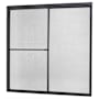 CRAFT + MAIN Tides 58" High x 60" Wide Sliding Framed Shower Door with Pattern Glass Oil Rubbed Bronze with Rain Glass