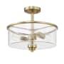 Craftmade Bolden 2 Light 13" Wide Pendant / Semi-Flush Ceiling Fixture Satin Brass