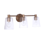 Craftmade Emilio 3 Light 24" Wide Vanity Light with Clear Glass Shades Satin Brass
