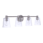 Craftmade Emilio 4 Light 33" Wide Vanity Light with Clear Glass Shades Brushed Polished Nickel
