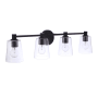 Craftmade Emilio 4 Light 33" Wide Vanity Light with Clear Glass Shades Flat Black