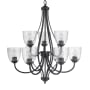 Craftmade Serene 9 Light 30" Wide Chandelier with Seedy Glass Shades Espresso