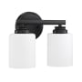 Craftmade Bolden 2 Light 11" Wide Bathroom Vanity Light with Frosted Glass Shades Flat Black