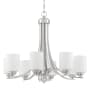 Craftmade Bolden 8 Light 29" Wide Chandelier with Frosted Glass Shades Brushed Polished Nickel