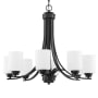 Craftmade Bolden 8 Light 29" Wide Chandelier with Frosted Glass Shades Flat Black