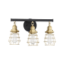 Craftmade Thatcher 3 Light 19" Wide Bathroom Vanity Light Flat Black / Satin Brass