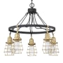 Craftmade Thatcher 5 Light 25" Wide Chandelier Flat Black / Satin Brass
