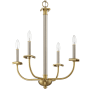 Craftmade Stanza 4 Light 20" Wide Taper Candle Chandelier Brushed Polished Nickel / Satin Brass