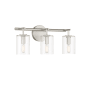 Craftmade Hailie 3 Light 20" Wide Vanity Light with Clear Glass Shades Satin Nickel