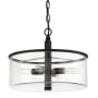 Craftmade Hailie 15" Wide Drum Chandelier / Semi-Flush Ceiling Fixture with Clear Glass Shade Flat Black