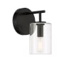 Craftmade Hailie 9" Tall Bathroom Sconce with Clear Glass Shade Flat Black