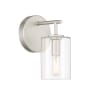 Craftmade Hailie 9" Tall Bathroom Sconce with Clear Glass Shade Satin Nickel