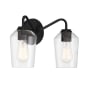 Craftmade Shayna 2 Light 15" Wide Vanity Light with Clear Glass Shades Flat Black