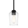 Craftmade Shayna 6" Wide Mini Pendant with Clear Glass Shade Flat Black