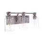 Craftmade Romero 3 Light 25" Wide Vanity Light with Clear Glass Shades Brushed Polished Nickel