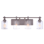 Craftmade Romero 4 Light 31" Wide Vanity Light with Clear Glass Shades Brushed Polished Nickel