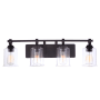 Craftmade Romero 4 Light 31" Wide Vanity Light with Clear Glass Shades Espresso