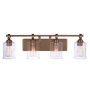 Craftmade Romero 4 Light 31" Wide Vanity Light with Clear Glass Shades Satin Brass