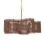 Craftmade Freeform 5 Light 36" Wide Abstract Chandelier Satin Brass / Walnut