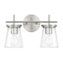 Craftmade Connell 2 Light 15" Wide Vanity Light Brushed Polished Nickel