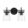 Craftmade Connell 2 Light 15" Wide Vanity Light Flat Black