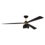 Craftmade Otto 60" 3 Blade Indoor Smart LED Ceiling Fan Flat Black / Satin Brass