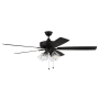 Craftmade Super Pro 60" 5 Blade LED Indoor Ceiling Fan - 28 Watts Flat Black / Greywood