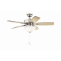 CRAFTMADE Topper 52 In. Indoor Brushed Polished Nickel Ceiling Fan With Smart Wi Fi Enabled Remote And Integrated Led Light Kit 647881257125